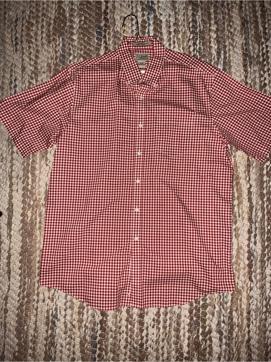 L.L. Bean Other - L.L. Bean Red and White Gingham Short-Sleeve Button-Down Shirt